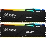 Оперативная память Kingston Fury Beast, DDR5, 32GB (2x16GB), 5200MHz, CL36, DIMM, с радиаторами, RGB, черный