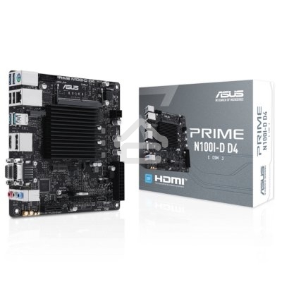 Материнская плата ASUS PRIME N100I-D D4-CSM, BGA1264, SoC, 1xSO-DIMM DDR4, 1xSATA, 1xM.2, 1xPCI-E 3.0 x1, 1xDP, 1xHDMI, 1xVGA, 1x 1Gb LAN, 2xUSB-A 2.0, 2xUSB-A 3.2 Gen 1, 2xUSB-A 3.2 Gen 2, 3x3.5 мм, 7.1, Mini-ITX