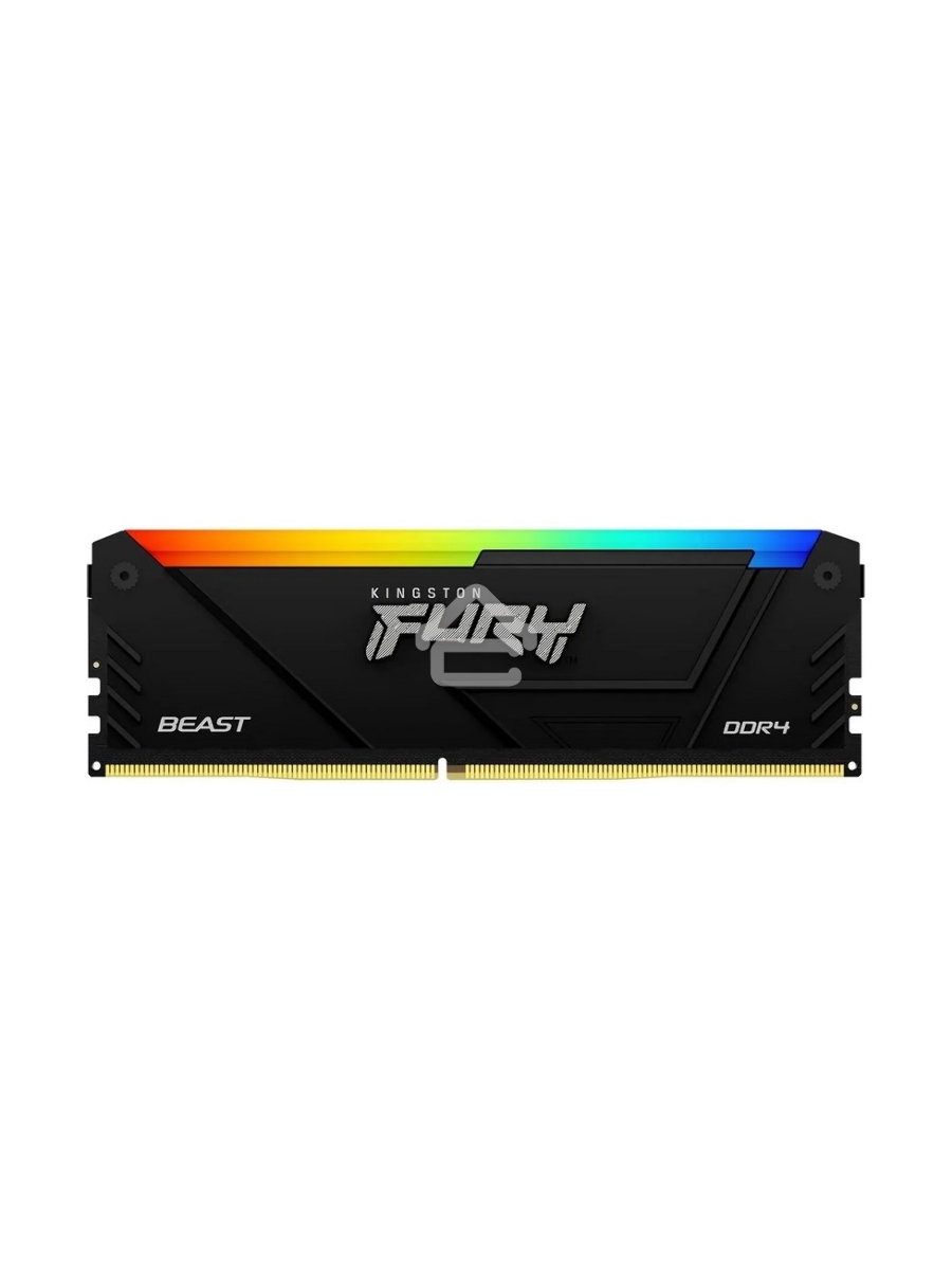 Оперативная память Kingston Fury Beast, DDR4, 16GB (1x16GB), 3200MHz, CL16, DIMM, радиатор, RGB, чёрный