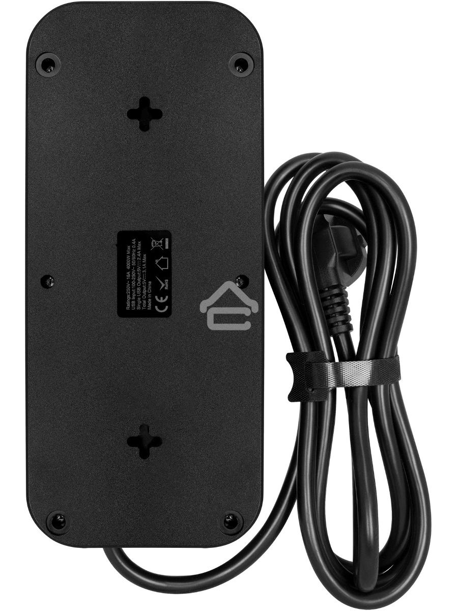 Сетевой фильтр Powercom SP-08 USB03AB 3,0 m 3.0м (8 розеток) черный (коробка)