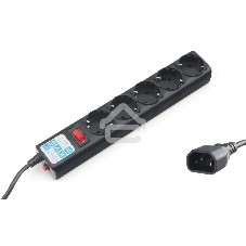 Сетевой фильтр PowerCube, PC 3м, 5р, черный граф. 10А, UPS(C14), SPG5-B3