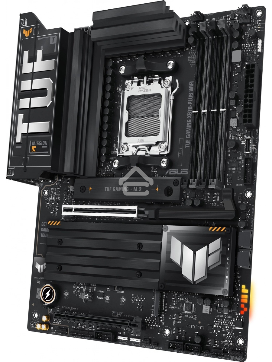 Материнская плата ASUS TUF GAMING X870-PLUS WIFI, AM5, AMD X870, 4xDDR5, 2xSATA, 4xM.2, 1xPCIe 5.0 x16, 1xPCIe 4.0 x4, 1xHDMI, 1xUSB-C 3.2 Gen 2, 1xUSB-C 3.2 Gen 2x2, 2xUSB-C 4.0, 1x 2.5Gb LAN, 1xUSB-A 2.0, 3xUSB-A 3.2 Gen 2, 4xUSB-A 3.2 Gen 1, 5x3.5 мм, 