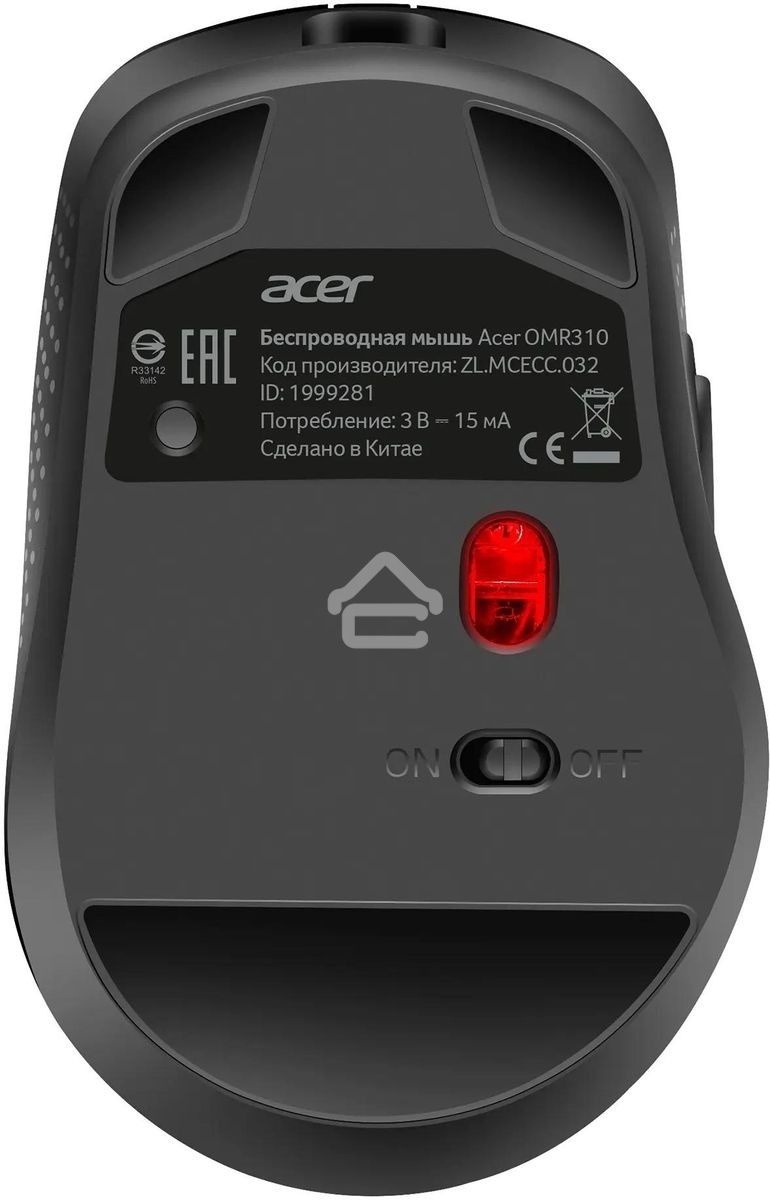 Мышь беспроводная Acer OMR310 черный, 1600 dpi, радиоканал, Bluetooth, USB, кнопки - 7
