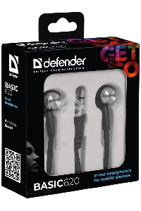 Наушники Defender вставки Basic 620 черный