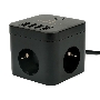 Сетевой фильтр Cablexpert Cube CUBE-3-U4-B-1.5, 3р, 10А, 4хUSB, 1.5м, ур.защиты 4+, черный, коробка