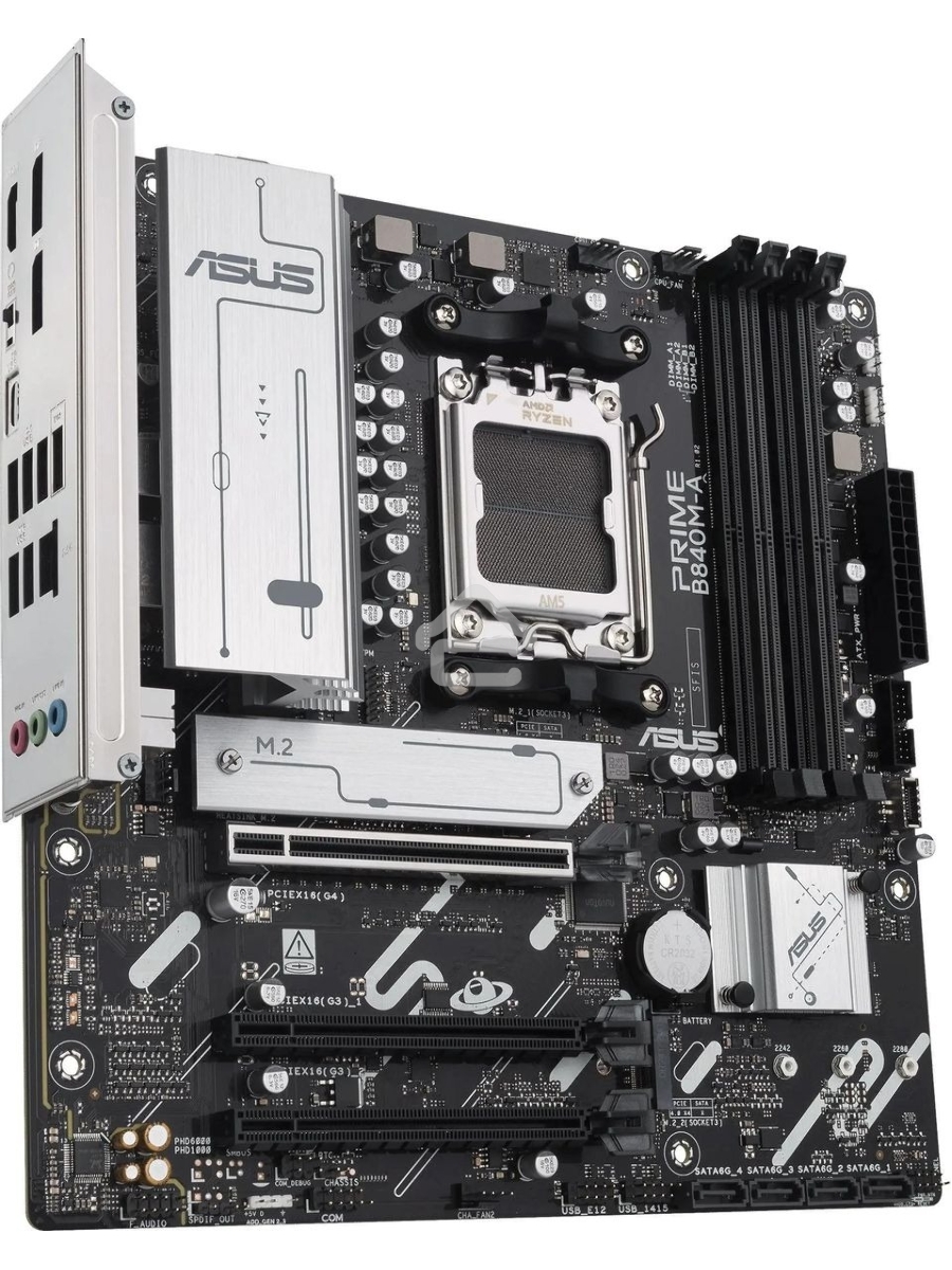 Материнская плата ASUS PRIME B840M-A-CSM, AM5, AMD B840, 4xDDR5, 4xSATA, 3xM.2, 1xPCI-E 4.0 x16, 2xPCI-E 3.0 x16, 1xRealtek 2.5Gb LAN, 2xUSB-A 10Gbps, 1xUSB-C 5Gbps, 4xUSB-A 2.0, 3x3.5 мм, 7.1, micro-ATX