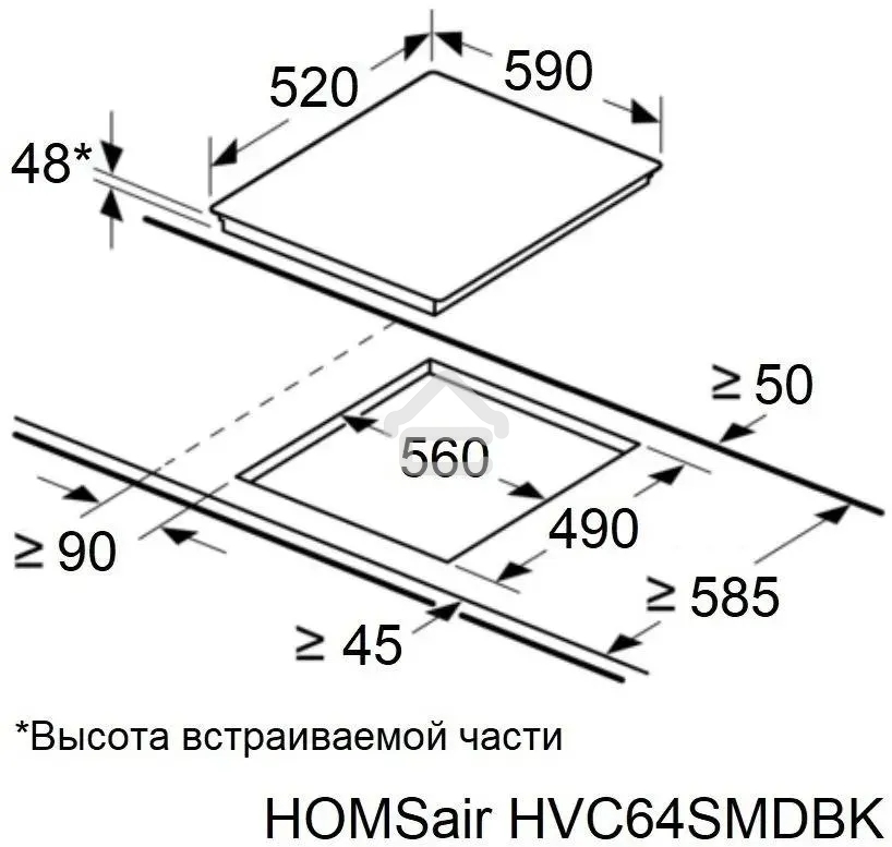 Электрическая варочная панель HOMSair HVС64SMDBK Hi-Light, независимая, черный