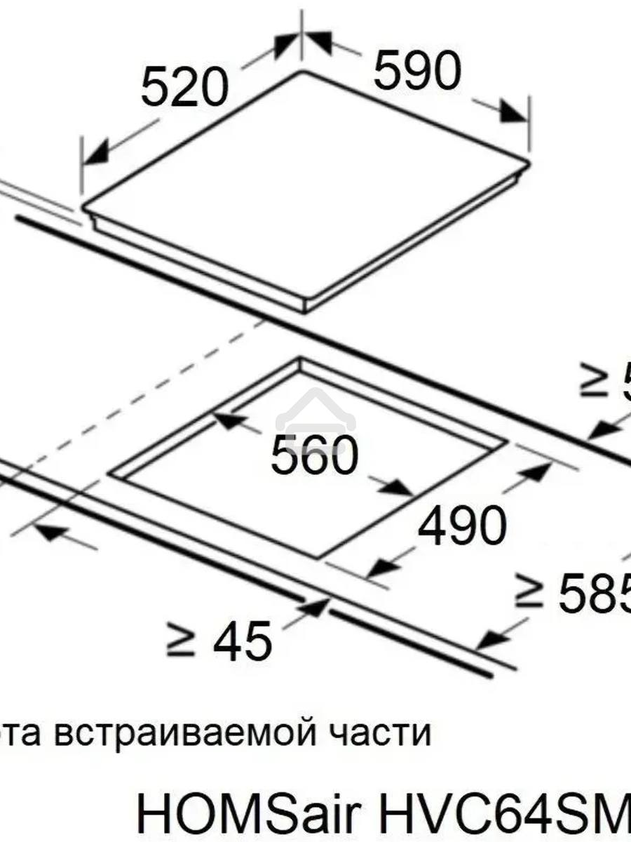 Электрическая варочная панель HOMSair HVС64SMDBK Hi-Light, независимая, черный