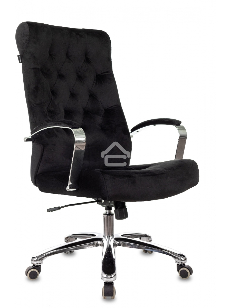 Кресло руководителя Бюрократ T-9928SL Fabric черный Italia Black, крестов. металл хром