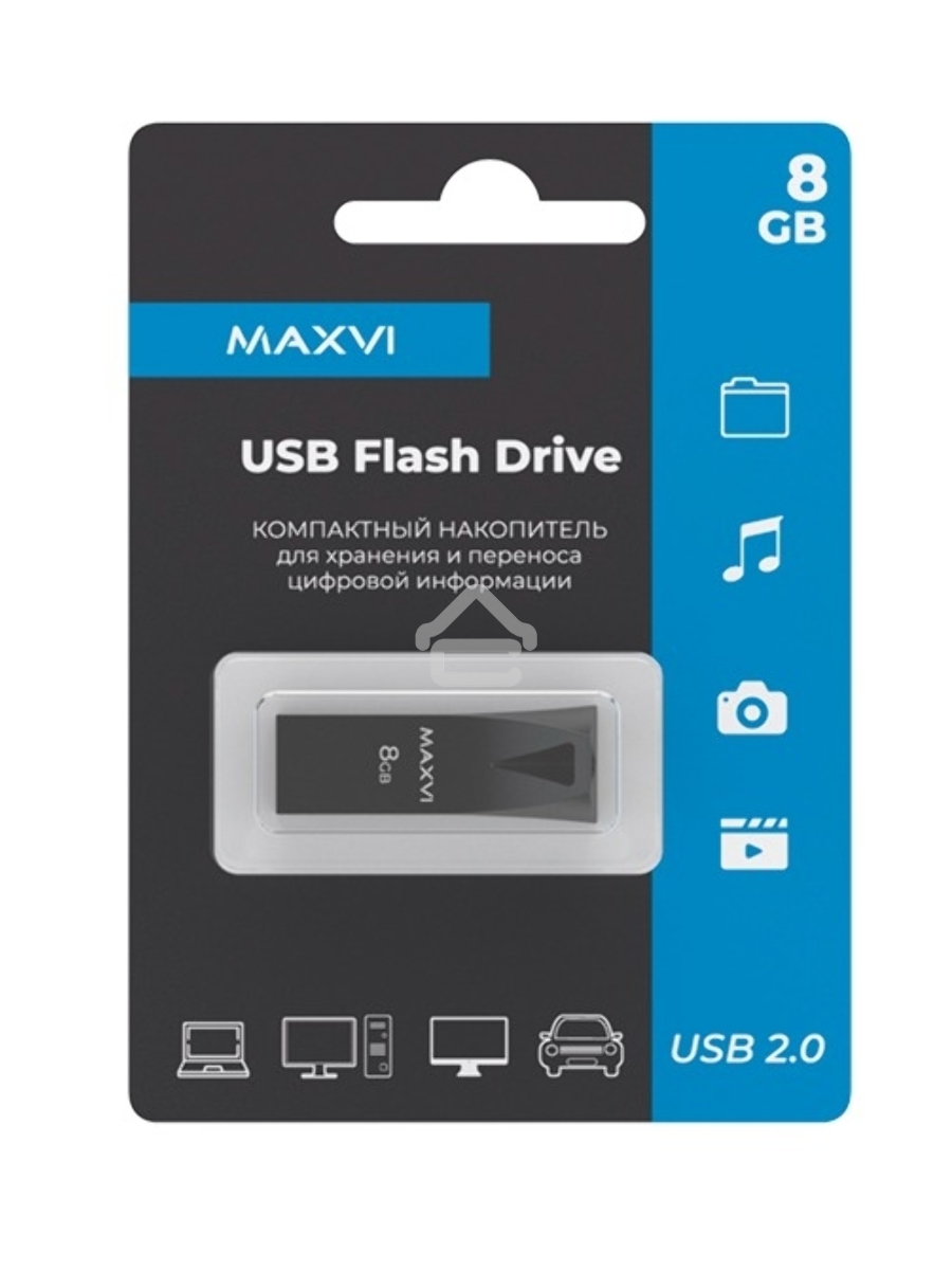 Флеш диск Maxvi MK2 8GB USB 2.0 dark grey