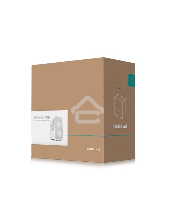 Компьютерный корпус Deepcool CH360 WH без БП, боковое окно (закаленное стекло), 2x140мм ARGb LED вентилятор спереди и 1x120мм ARGb LED вентилятор сзади, белый, mATX