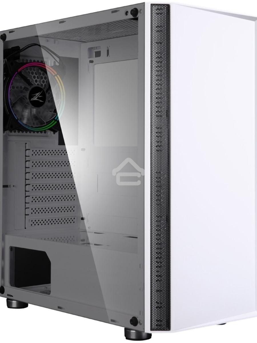 Компьютерный корпус ZALMAN R2 White (3xUSB, 2xAudio, 20мм FAN, прозрачная стенка-закаленное стекло, ATX, без БП)