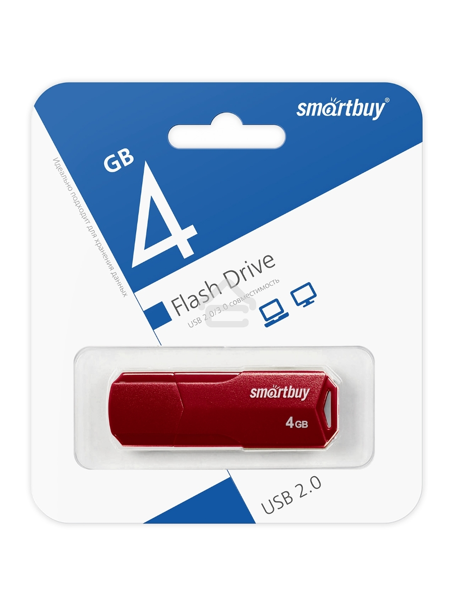 Флеш диск SmartBuy 4GB CLUE Burgundy (SB4GBCLU-BG)