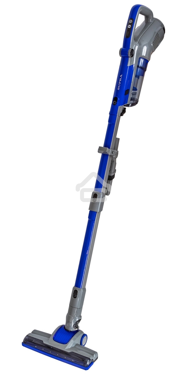 Пылесос вертикальный SUPRA VCS-4094 синий/серый, питание от аккумулятора, 130 Вт, уборка сухая, пылесборник 0.6 л, работа от АКБ max 30 мин.