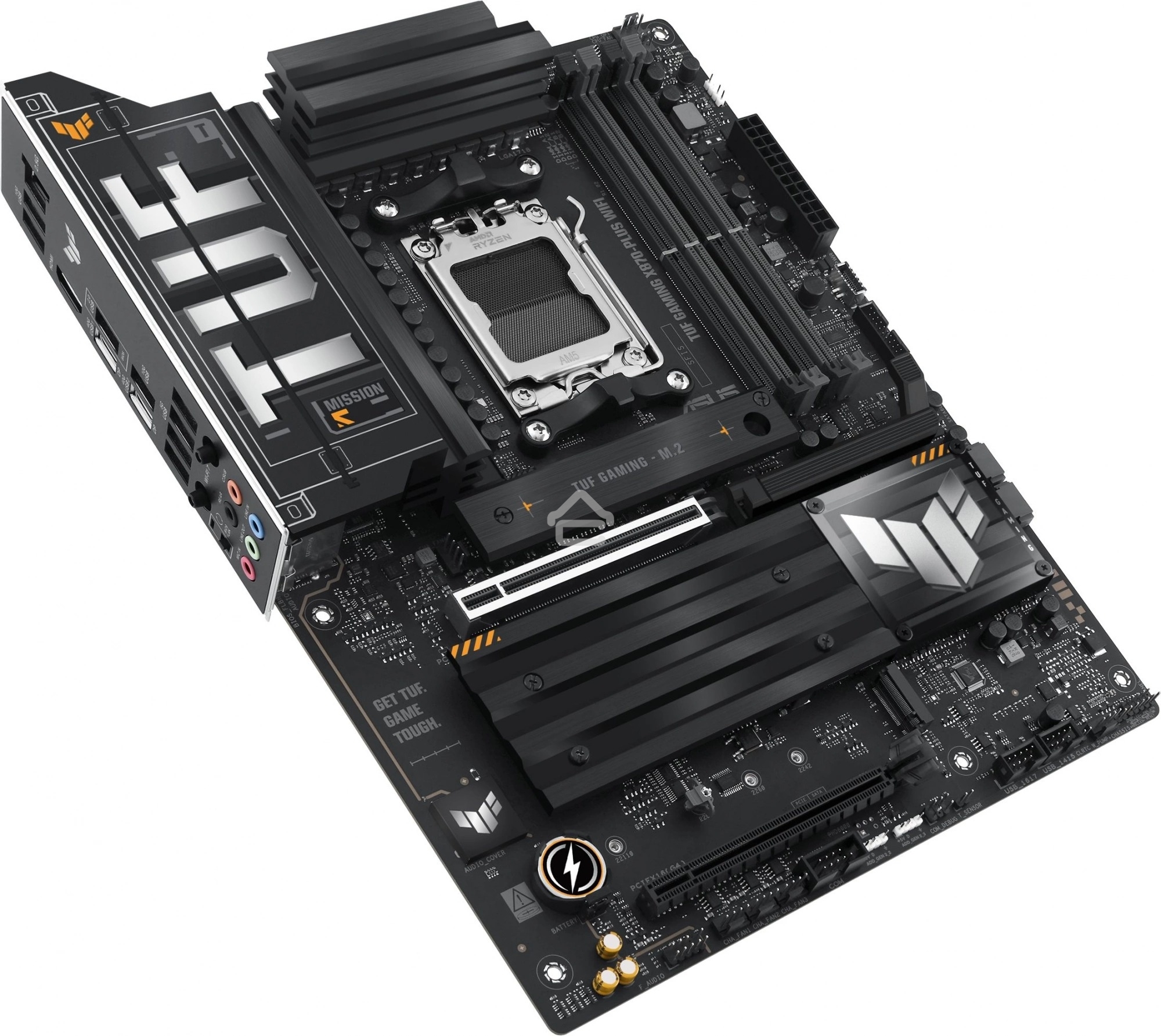 Материнская плата ASUS TUF GAMING X870-PLUS WIFI, AM5, AMD X870, 4xDDR5, 2xSATA, 4xM.2, 1xPCIe 5.0 x16, 1xPCIe 4.0 x4, 1xHDMI, 1xUSB-C 3.2 Gen 2, 1xUSB-C 3.2 Gen 2x2, 2xUSB-C 4.0, 1x 2.5Gb LAN, 1xUSB-A 2.0, 3xUSB-A 3.2 Gen 2, 4xUSB-A 3.2 Gen 1, 5x3.5 мм, 