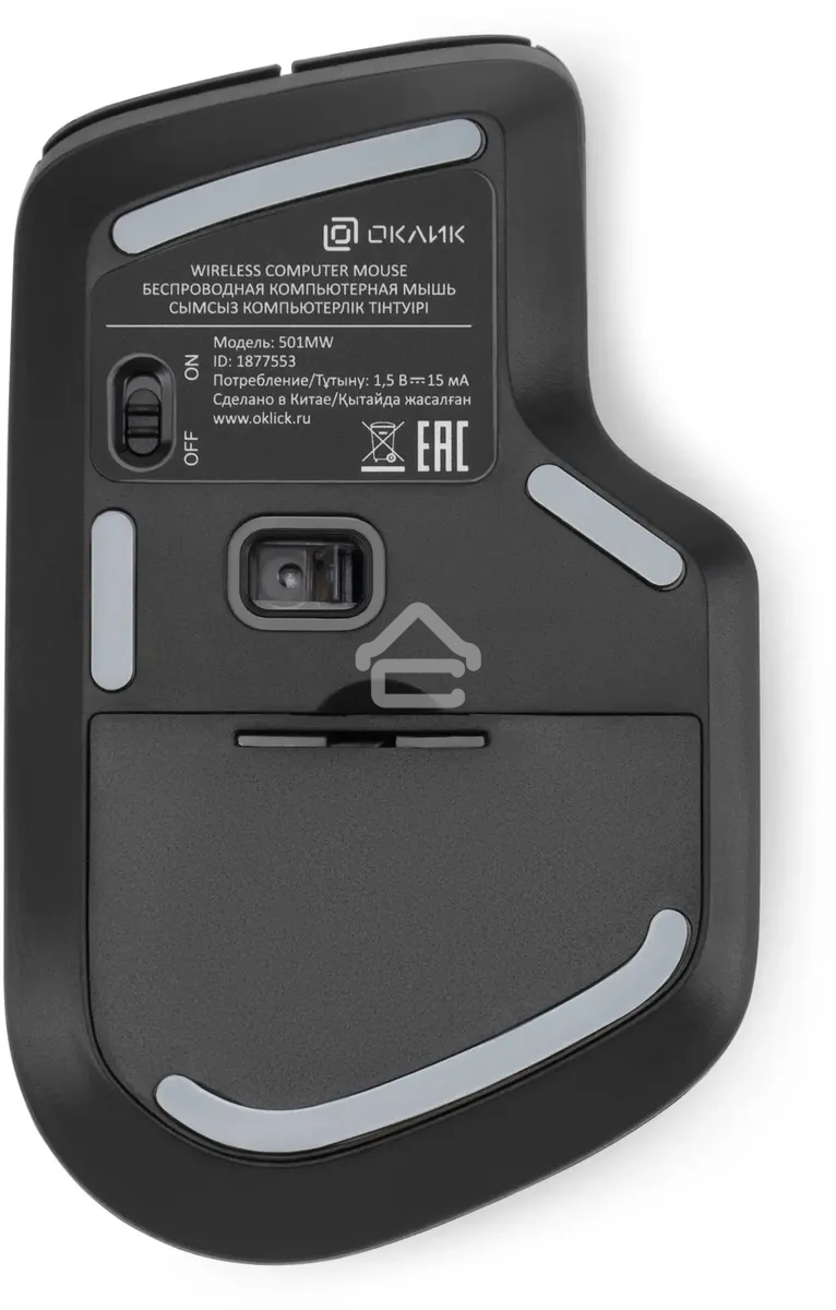 Мышь беспроводная Oklick 501MW черный, 2400 dpi, радиоканал, USB, кнопки - 6