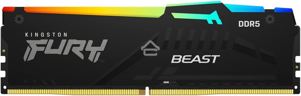 Оперативная память Kingston Fury Beast, DDR5, 128Gb (4x32 GB), 5200 MHz, CL40, DIMM, с радиатором, RGB, черный