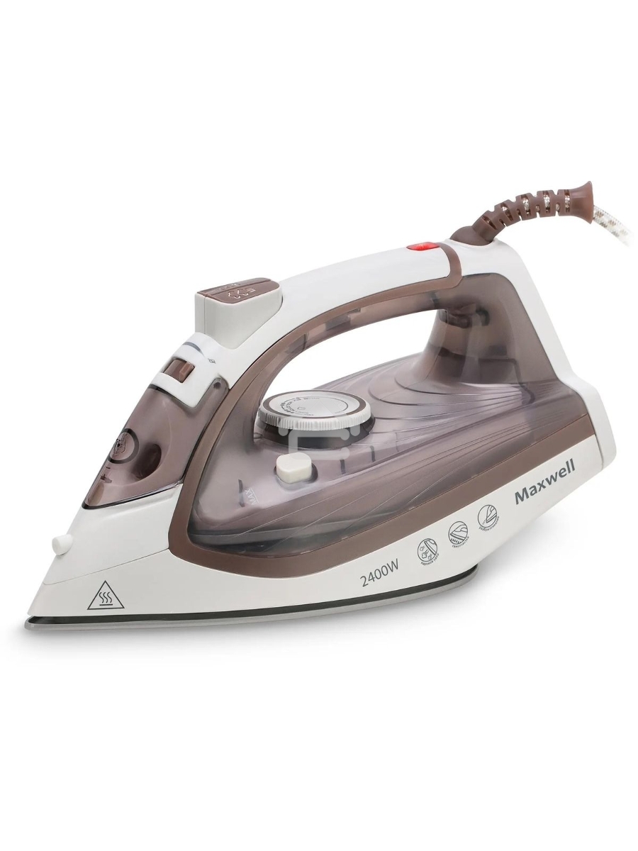Утюг Maxwell MW-3047, 2400Вт, белый/коричневый