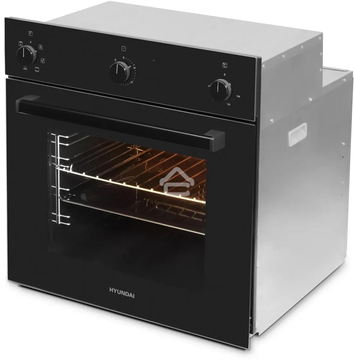 Духовой шкаф электрический Hyundai 6006.03 BG черное стекло