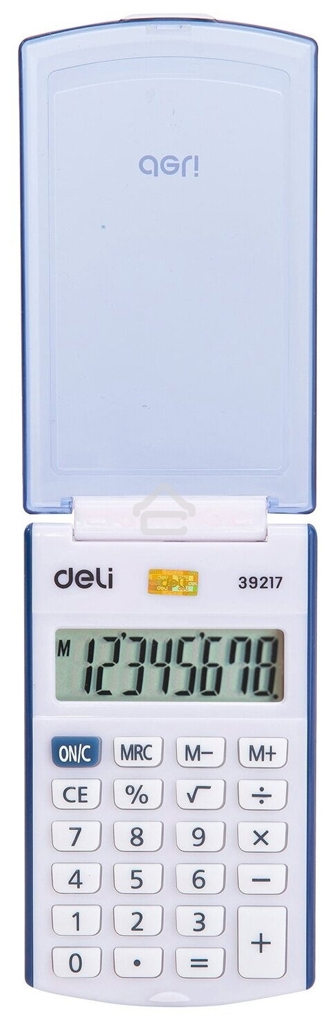 Калькулятор карманный Deli E39217/BLUE синий 8-разр.