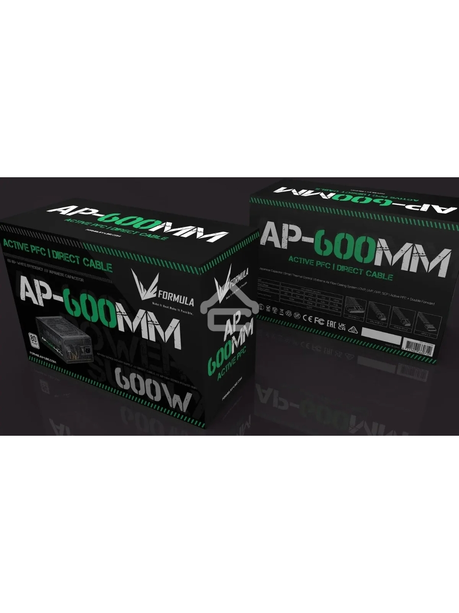 Блок питания Aerocool / Formula ATX 600W AP-600ММ 80 PLUS WHITE (20+4pin) APFC 120mm fan 6xSATA RTL