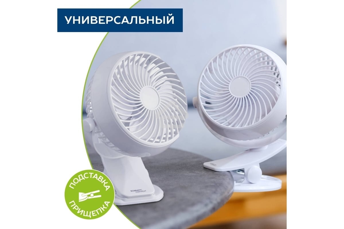 Вентиляторы настольные Scarlett SC-DF111S98 белый
