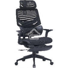 Кресло компьютерное Cactus CS-CHR-MC01-BK черный, сетка, эко.кожа, с подголов. крестов. пластик