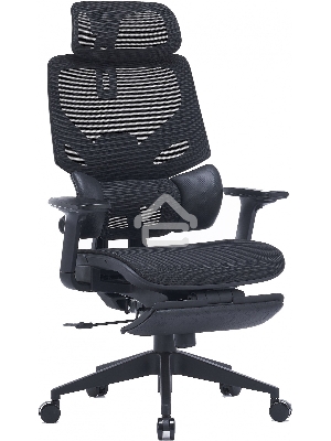 Кресло компьютерное Cactus CS-CHR-MC01-BK черный, сетка, эко.кожа, с подголов. крестов. пластик