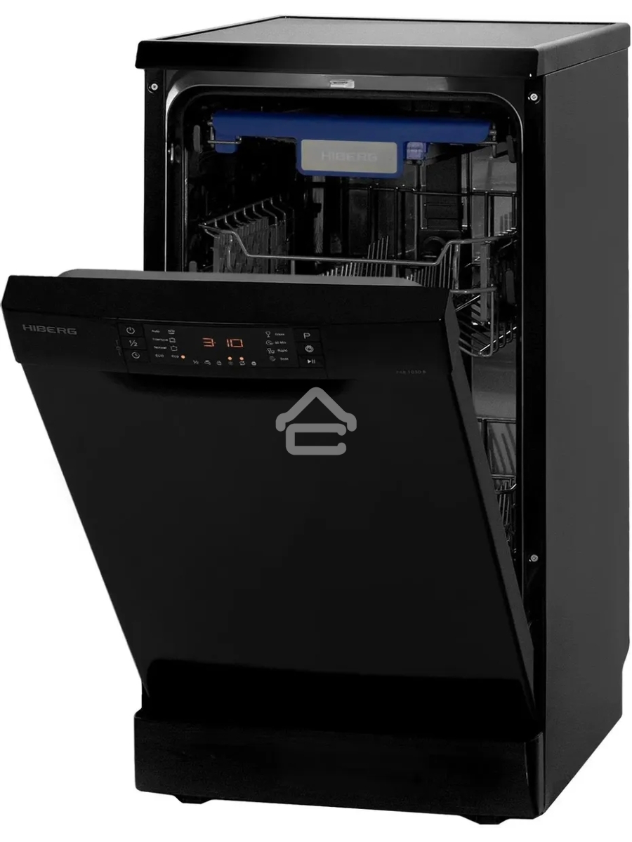 Посудомоечная машина HIBERG F48 1030 B, черный, 44.8 см, 10 компл., 49 дБ, класс A++