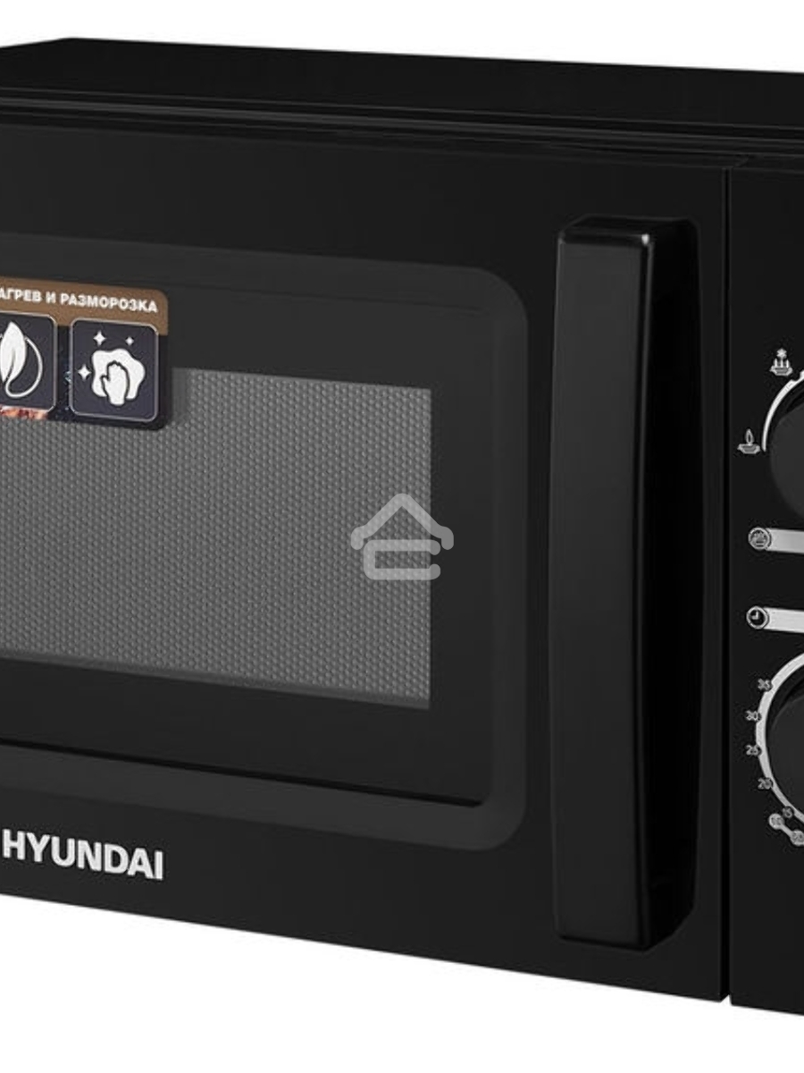 Микроволновая печь Hyundai HYM-M2008 черный, 20 л, 700 Вт, переключатели - поворотный механизм
