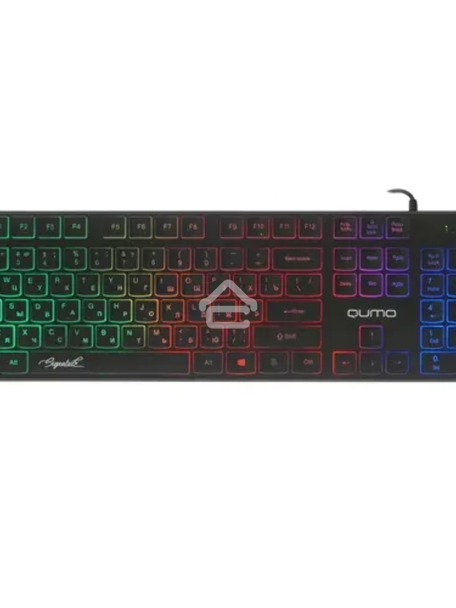 Клавиатура офисная Qumo Signature К69, проводная, 104, низкий ход клавиш, радужная подсветка