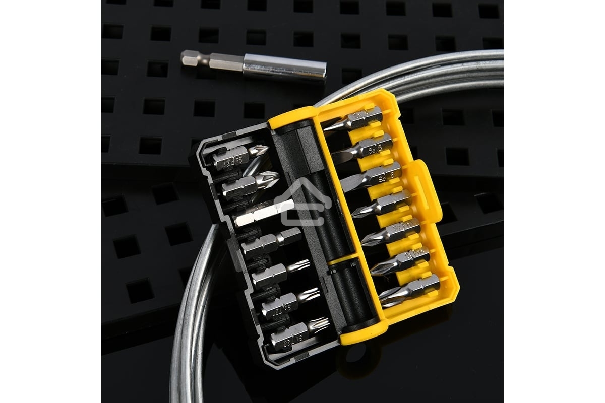 Набор бит 14 шт c держателем Deli DL251201 (SL4,SL5,SL6,PH0,PH1,PH2,PH3,T15,T20,T25,H5,H6,PZ1,PZ2), сталь S2, пласт.держатель