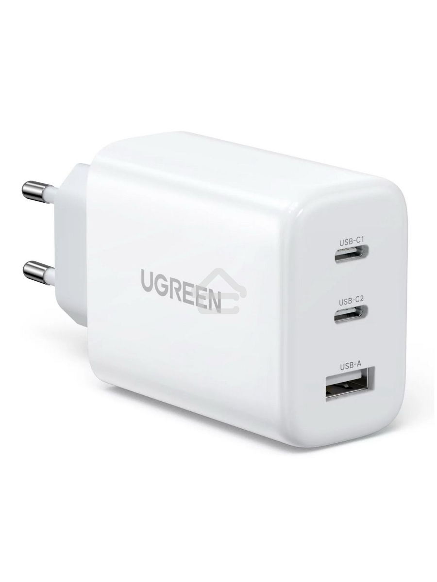 Сетевое зарядное устройство UGREEN CD275 (90496) USB-A+2*USB-C 65W Fast Charger EU. Цвет: белый                   
