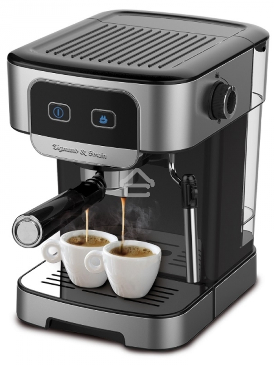 Кофеварка рожковая Zigmund & Shtain ZCM-880 нержавеющая сталь/черный, исп. кофе - молотый, 1.8 л, 1200 Вт, 15 Бар.