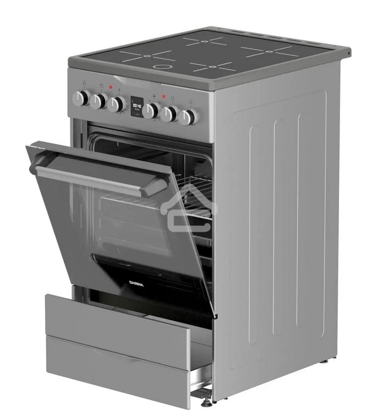 Плита электрическая DARINA PLS ECI241 616 1S серебристый, конфорок 4 электрических (индукционных), духовка 50 л, 50 см x 85 см x 60 см