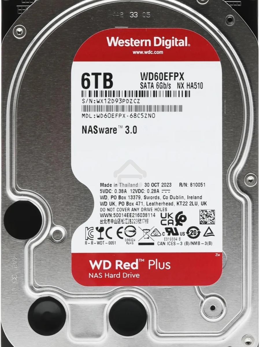 Жесткий диск Western Digital Red Plus WD60EFPX 6TB 3.5