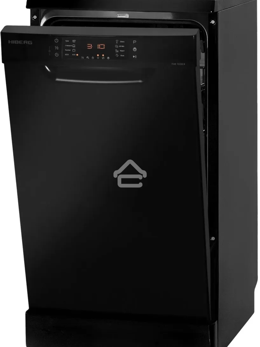 Посудомоечная машина HIBERG F48 1030 B, черный, 44.8 см, 10 компл., 49 дБ, класс A++