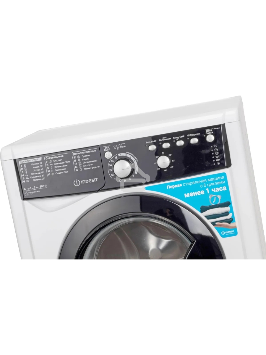 Стиральная машина Indesit EWSB 5085 BK CIS белый, загрузка фронтальная 5 кг, 800 об/мин., класс: А