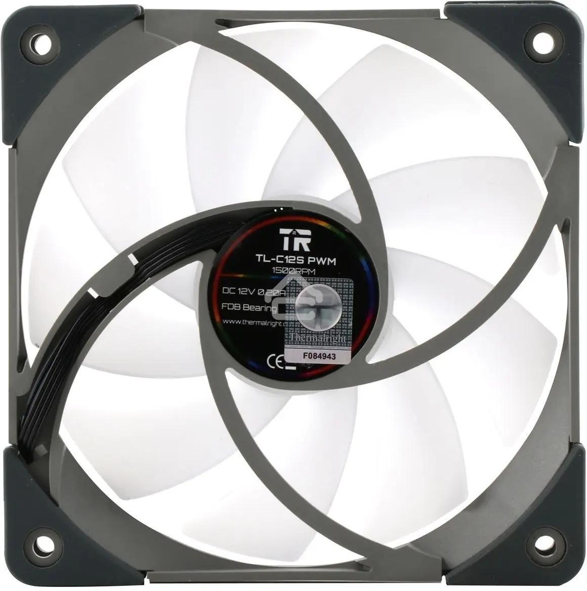 Вентилятор для корпуса Thermalright TL-C12S черный, 120 мм, 1500 об/мин, 25.6 дБ, 4 pin