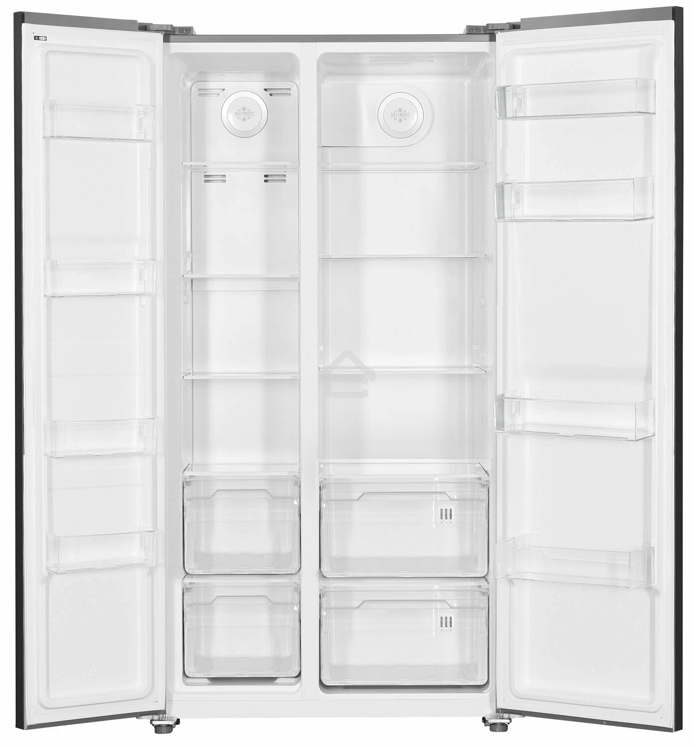 Холодильник Kraft KF-MS5701DI темно-серый двухкамерный 372/198л морозилка сбоку, Side by Side