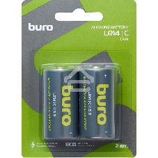Батарея Buro Alkaline LR14 C 7500mAh (2шт) блистер, 1.5 В