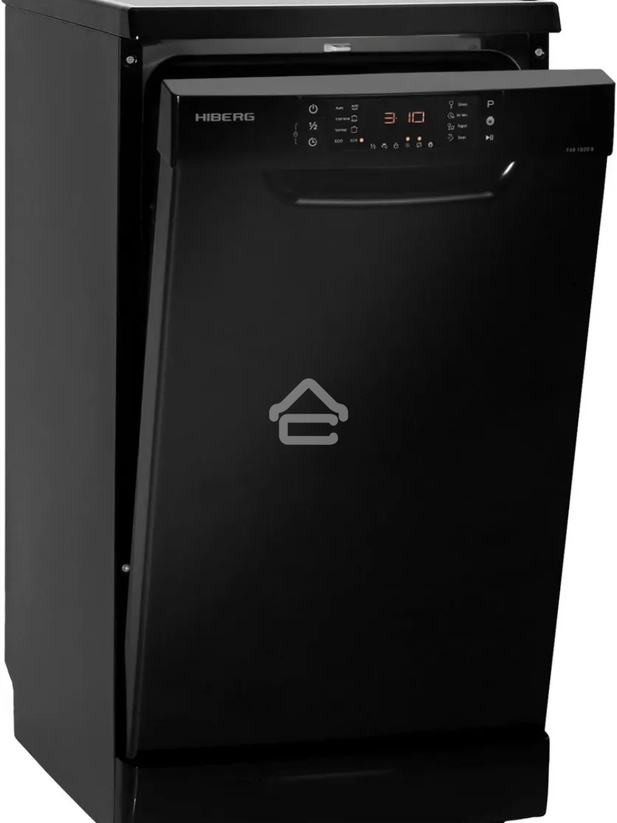 Посудомоечная машина HIBERG F48 1030 B, черный, 44.8 см, 10 компл., 49 дБ, класс A++