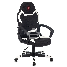 Кресло игровое Zombie 10 черный/белый искусст. кожа/ткань крестовина пластик