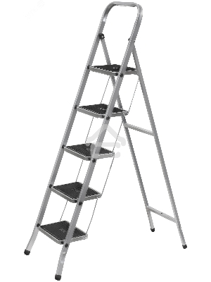 Лестница-стремянка стальная Fit 5 широких ступеней, Н=164 см, вес 8,2 кг