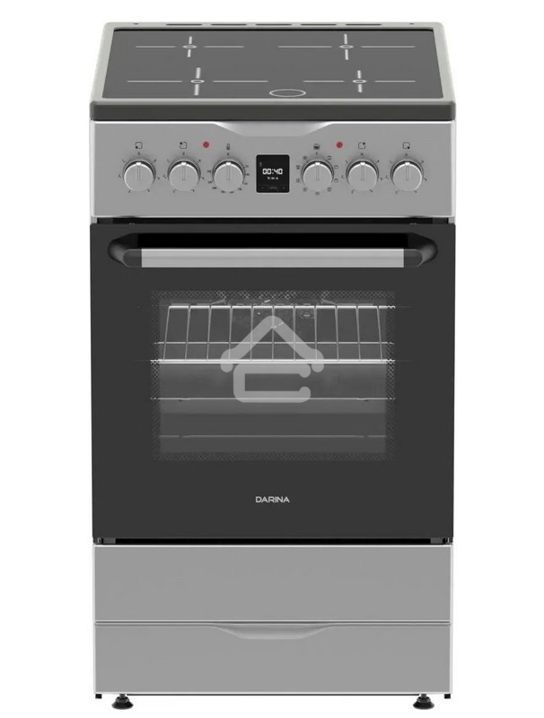 Плита электрическая DARINA PLS ECI241 616 1S серебристый, конфорок 4 электрических (индукционных), духовка 50 л, 50 см x 85 см x 60 см