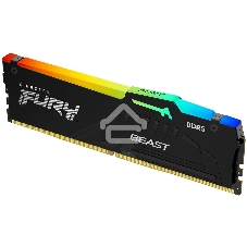 Оперативная память Kingston Fury Beast, DDR5, 16GB (1x16GB), 5200MHz, CL40, DIMM, с радиаторами, RGB, черный