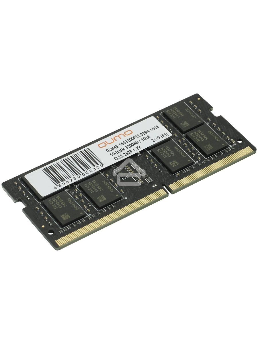 Оперативная память QUMO, DDR4, 16GB (1x16GB), 3200MHz, CL22, SO-DIMM