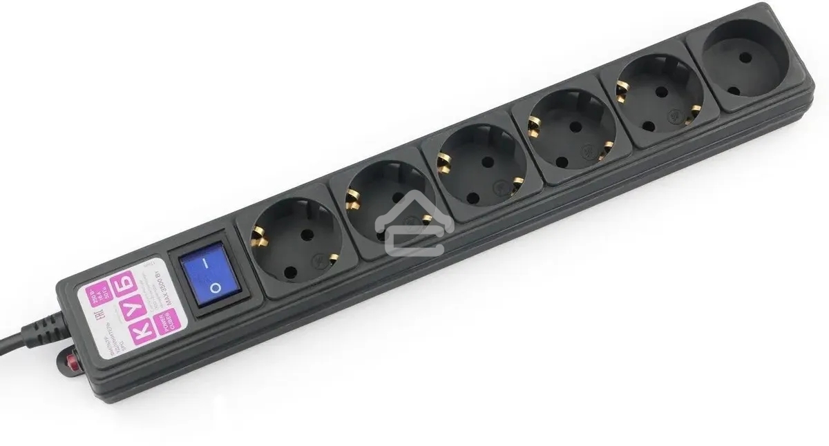 Сетевой фильтр Powercube SPG6-B-3M 3м, 6 розеток, черный, коробка