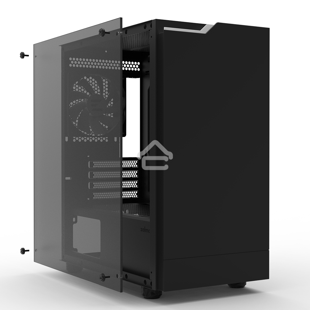 Компьютерный корпус ZALMAN T4 PLUS, MATX, черный, WINDOW, 1 x Combo (3.5'' or 2.5''), 1x3.5'', 2x2.5