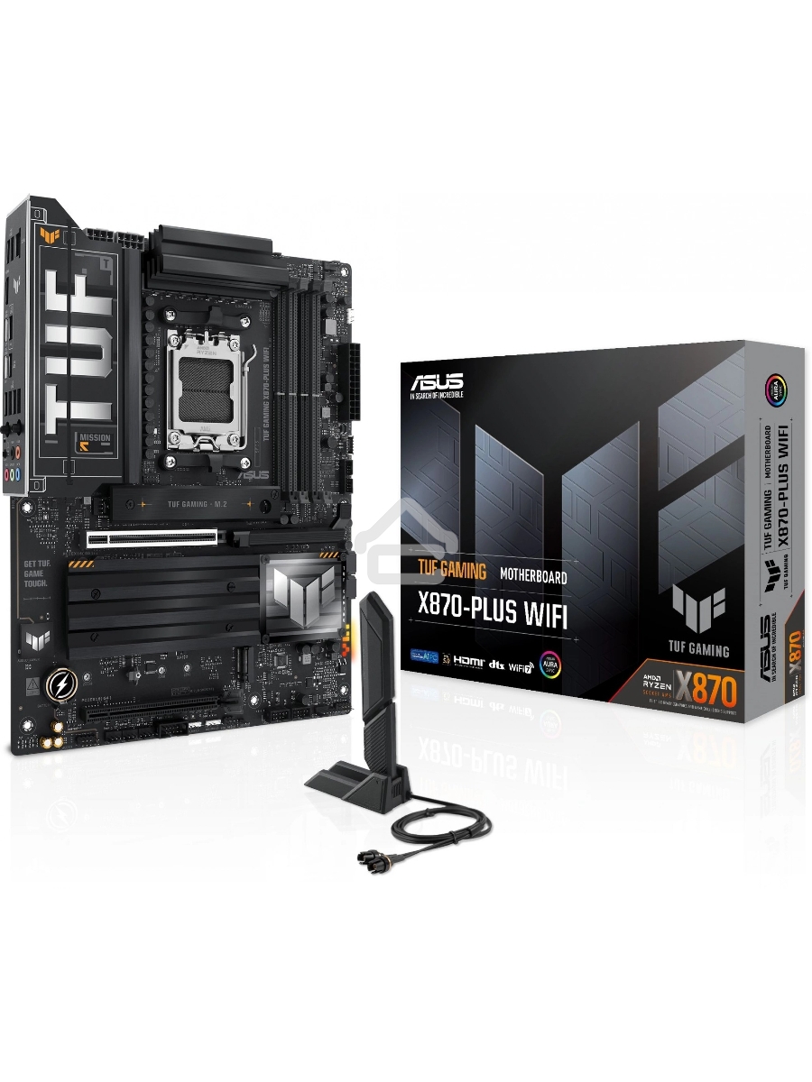 Материнская плата ASUS TUF GAMING X870-PLUS WIFI, AM5, AMD X870, 4xDDR5, 2xSATA, 4xM.2, 1xPCIe 5.0 x16, 1xPCIe 4.0 x4, 1xHDMI, 1xUSB-C 3.2 Gen 2, 1xUSB-C 3.2 Gen 2x2, 2xUSB-C 4.0, 1x 2.5Gb LAN, 1xUSB-A 2.0, 3xUSB-A 3.2 Gen 2, 4xUSB-A 3.2 Gen 1, 5x3.5 мм, 